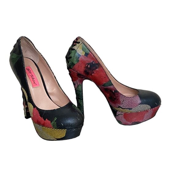 Betsey Johnson Ditan Multicolor Corset Pump Back Size 6 - Picture 3 of 7